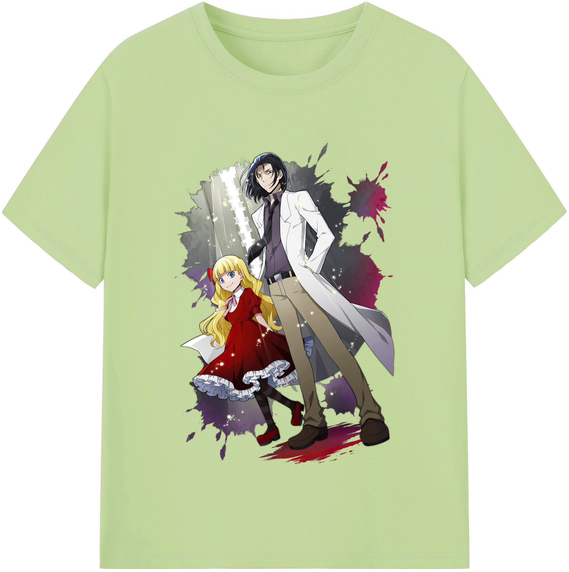 （画像用） 文豪ストレイドッグス Bungo Stray Dogs 綿100％半袖Tシャツ（フロントプリント）